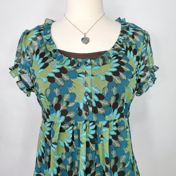 Duo Maternity 2 Piece Short Sleeve Textured Chiffon Tie Back Top Size M - Picture 3 of 12